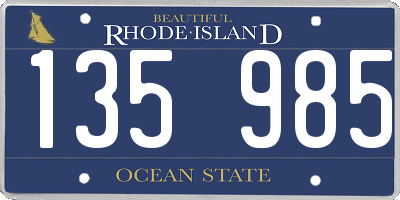 RI license plate 135985