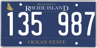 RI license plate 135987
