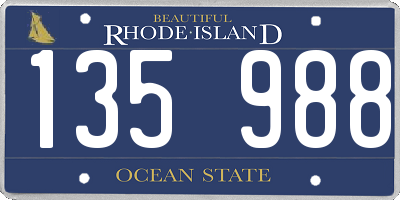 RI license plate 135988
