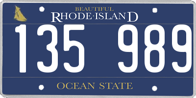 RI license plate 135989
