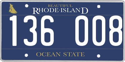 RI license plate 136008