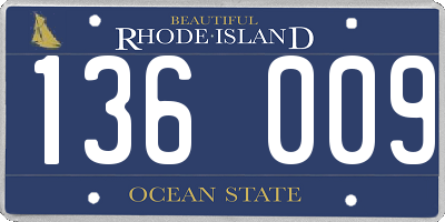 RI license plate 136009