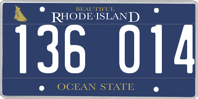 RI license plate 136014