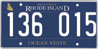 RI license plate 136015