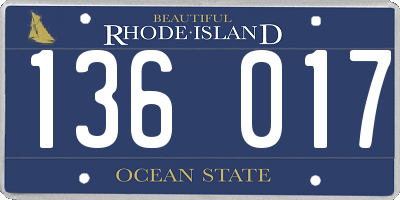 RI license plate 136017