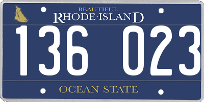 RI license plate 136023