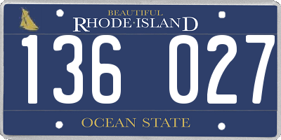 RI license plate 136027