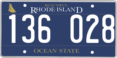 RI license plate 136028