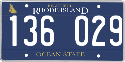 RI license plate 136029