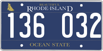 RI license plate 136032
