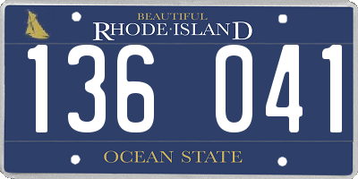 RI license plate 136041