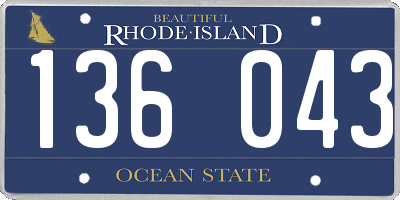 RI license plate 136043