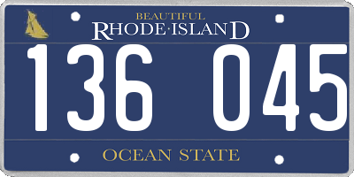 RI license plate 136045