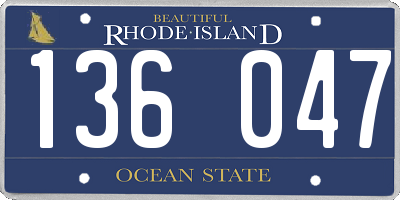 RI license plate 136047