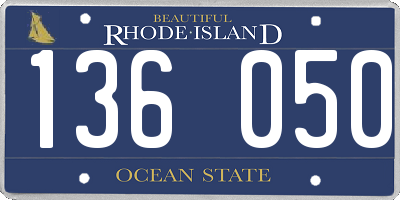 RI license plate 136050
