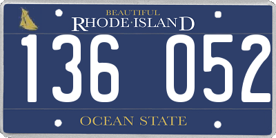 RI license plate 136052