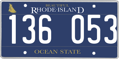 RI license plate 136053