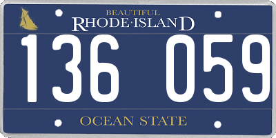 RI license plate 136059