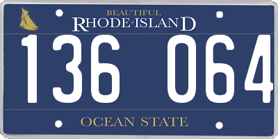 RI license plate 136064