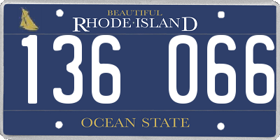 RI license plate 136066