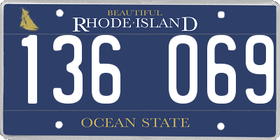 RI license plate 136069