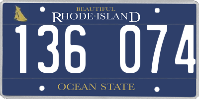 RI license plate 136074