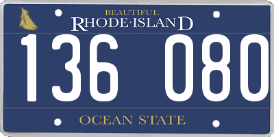 RI license plate 136080
