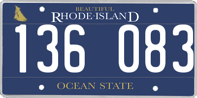 RI license plate 136083