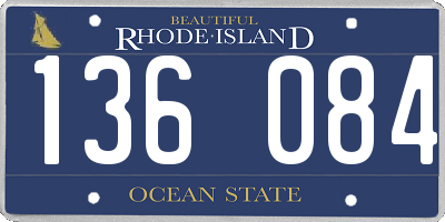 RI license plate 136084