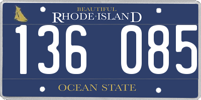 RI license plate 136085