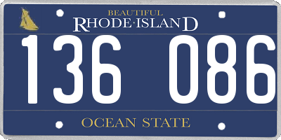 RI license plate 136086