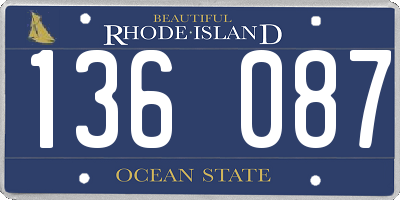 RI license plate 136087