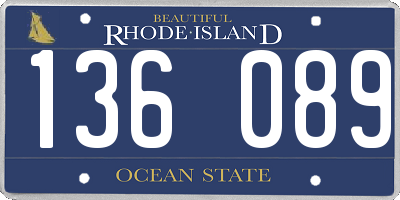RI license plate 136089
