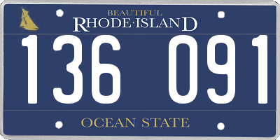 RI license plate 136091