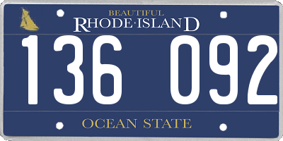 RI license plate 136092