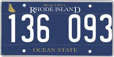 RI license plate 136093