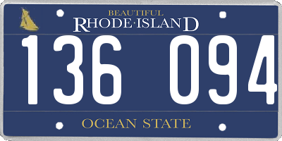 RI license plate 136094