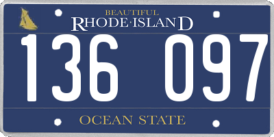 RI license plate 136097