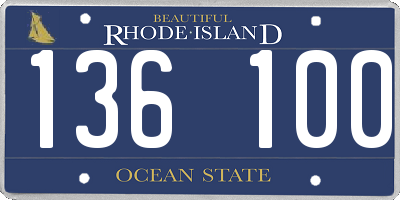 RI license plate 136100