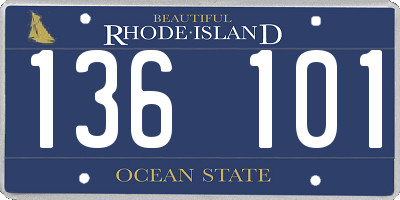 RI license plate 136101