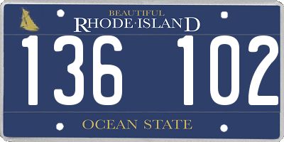 RI license plate 136102