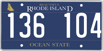 RI license plate 136104