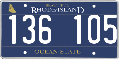 RI license plate 136105