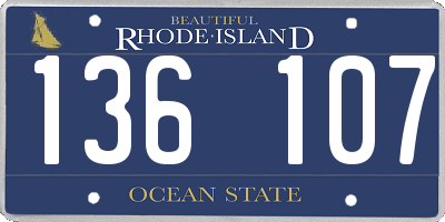 RI license plate 136107