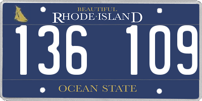 RI license plate 136109