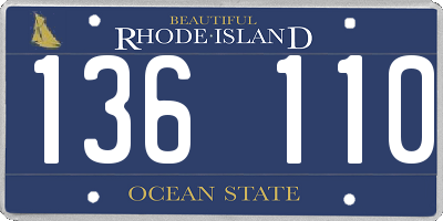 RI license plate 136110