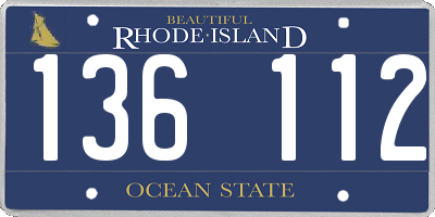 RI license plate 136112