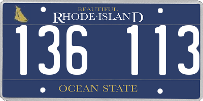 RI license plate 136113