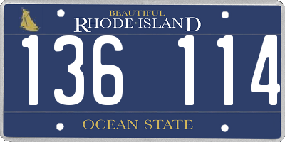 RI license plate 136114