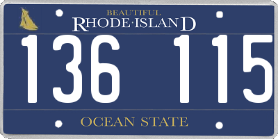 RI license plate 136115
